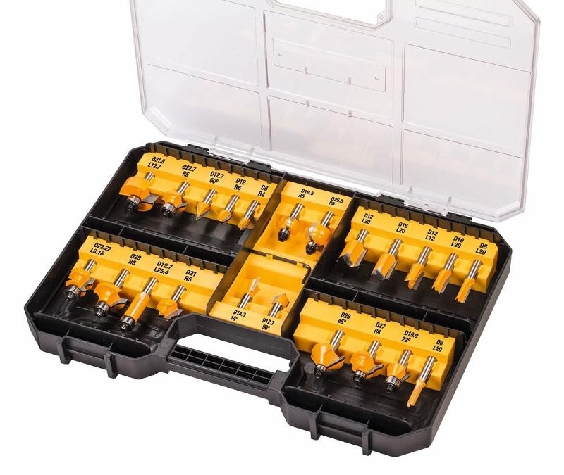 DeWalt Accessories DT90017-QZ 22-piece Router Bit Set in case 8 mm