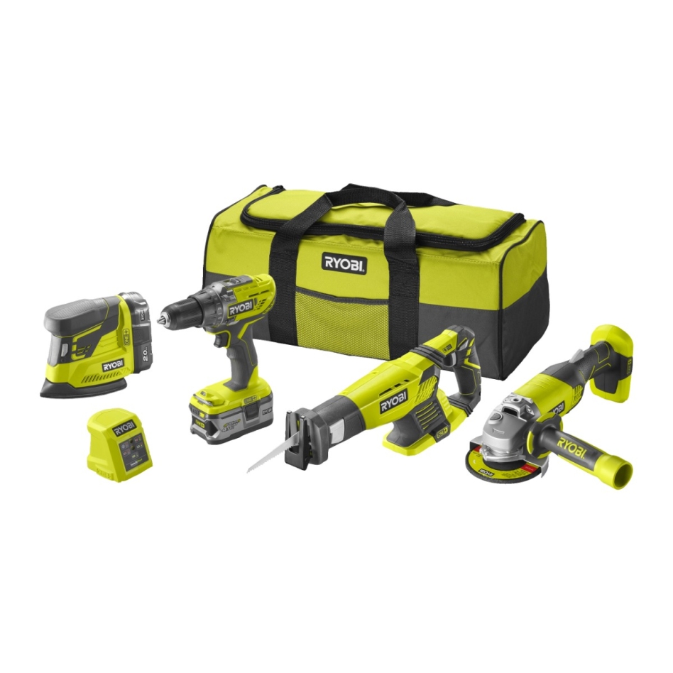 Ryobi 5133004757 R18CK4E-242S Cordless set 18 Volt 2.0/4.0 Ah Li