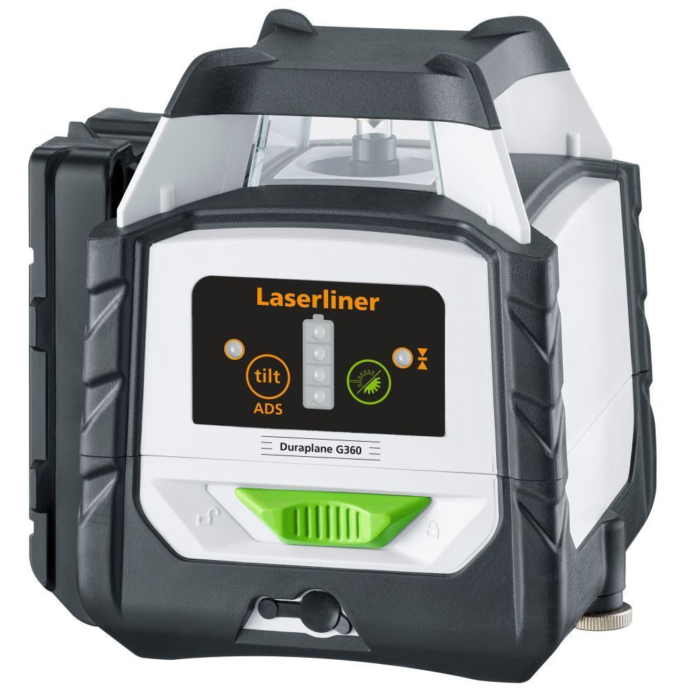 Laserliner 052.551A DuraPlane G360 RX Horizontal 360 degree green line laser with cross grip clamp RangeXtender G60 receiver