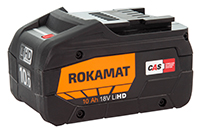 Rokamat 08068 Battery 18 volt 10.0 Ah Li-ion + Charger ASC145