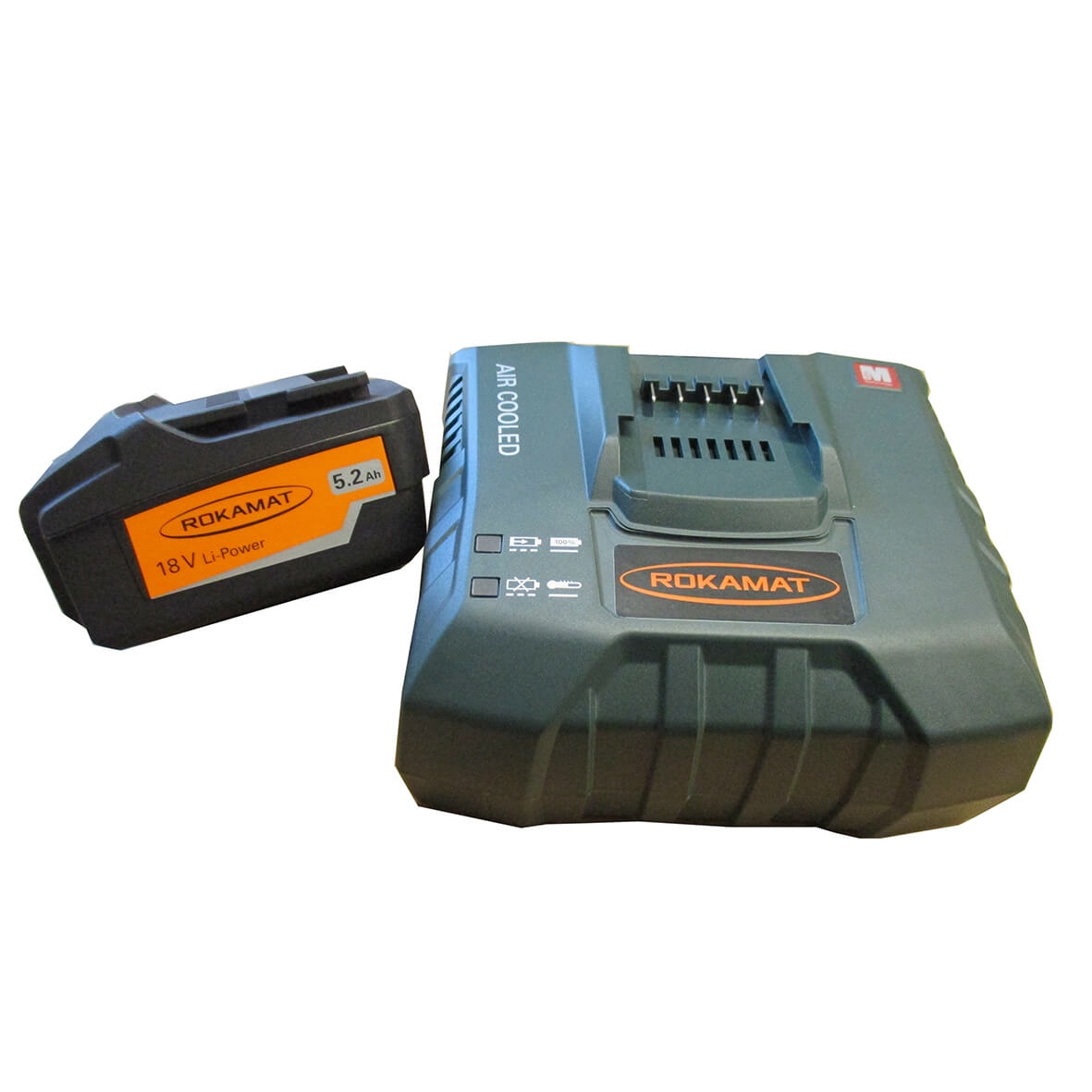 Rokamat 08066 Battery 18 volts 5.2 Ah Li-Ion + rapid charger