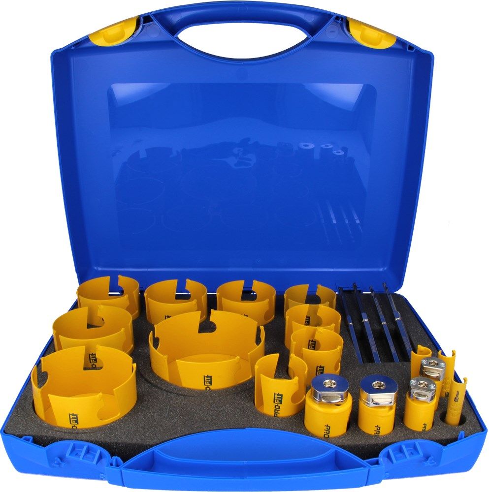 ProFit 090816127DCT Hole saw Multi Purpose Set 16/19/22/25/29/35/44/51/56/64/68/73/76/82/92/102/127 mm