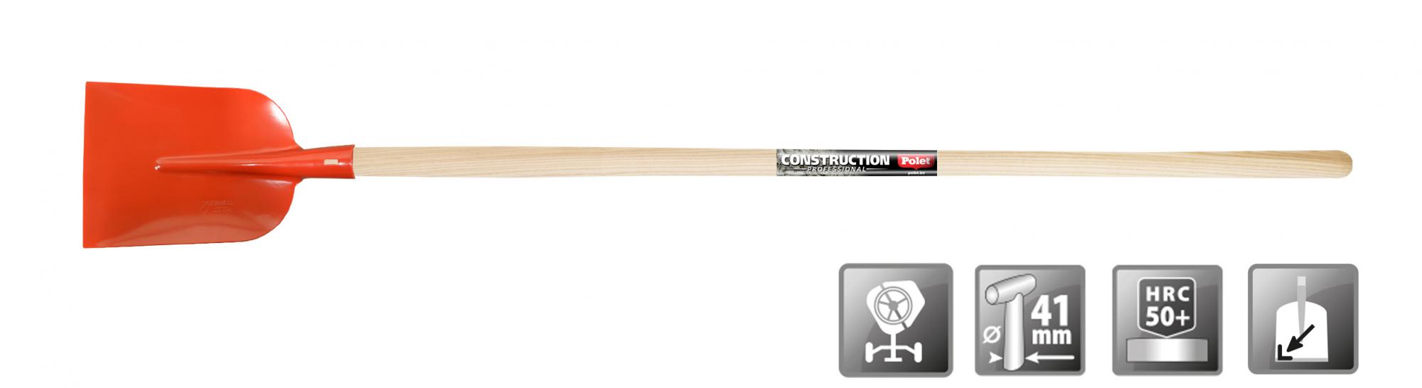 Polet 110511S Professional Concrete Shovel 290X220 M/ST 1.3M