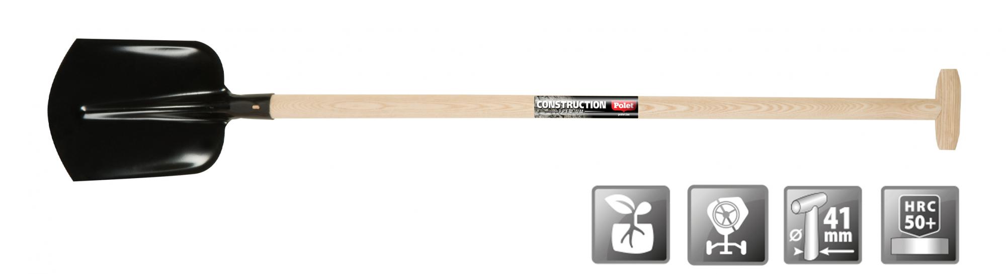 Polet 111116 Professional Sand Shovel Drents 000/35 Black T-ST 1,1M