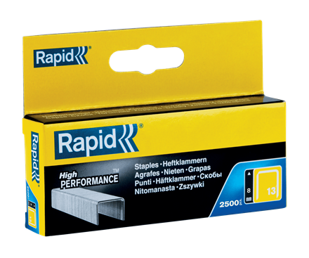 Rapid 11835625 No. 13 fine wire staples 8 mm  2,500 pieces