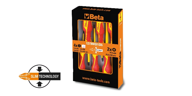 Beta 012730606 Set 6 Thin VDE Screwdrivers