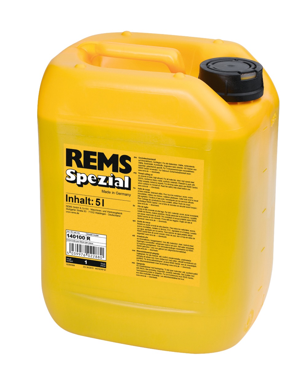 Rems 140100 R REMS Spezial mineral oil-based thread cutting oil 5 liters