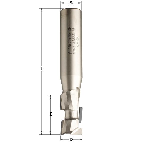 CMT 140.120.61 Diamond shank cutter 12mm, shank 12 x 35mm