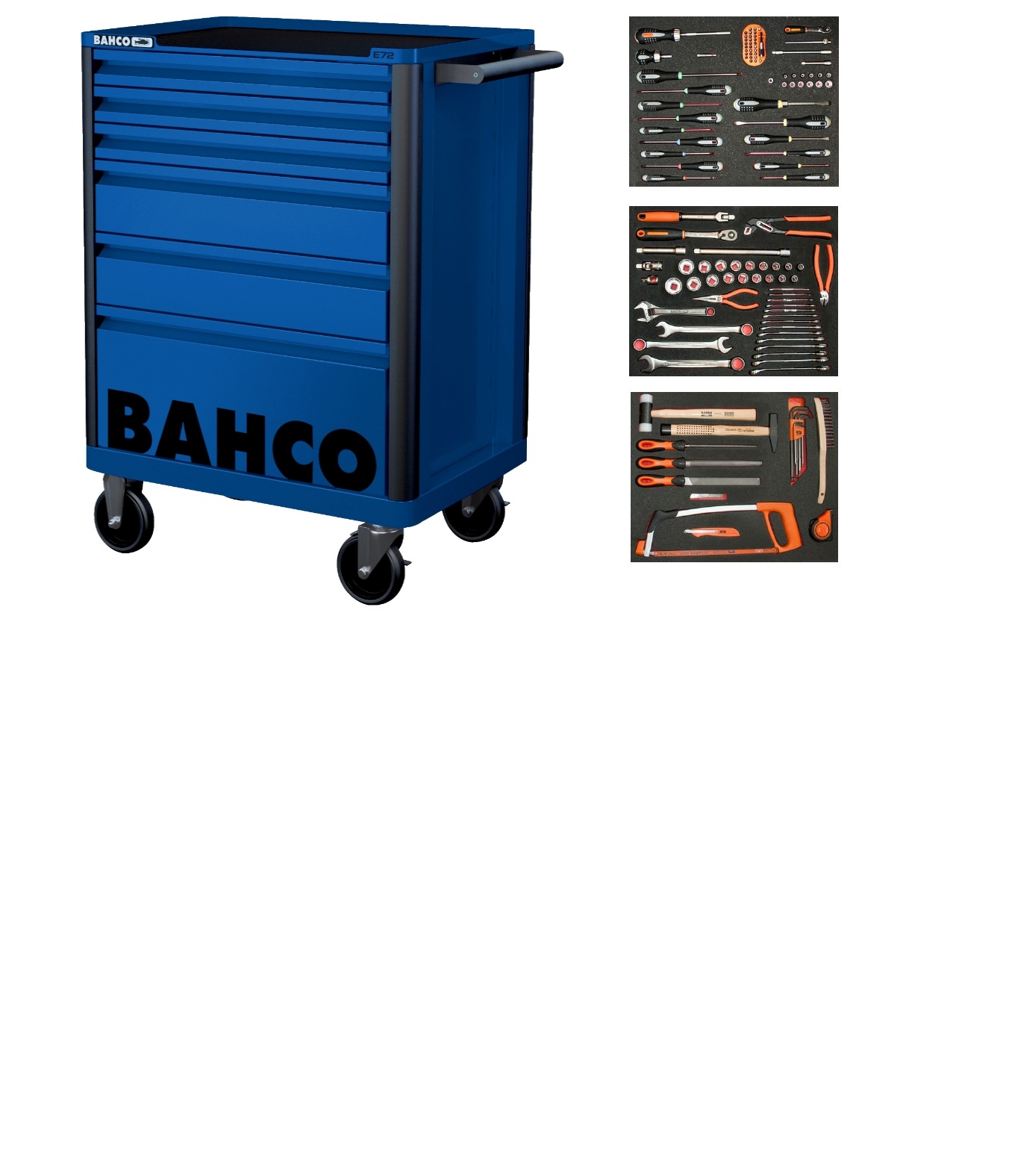Bahco 1472K6BLUE-FULL3 Tool trolley blue 130 pieces