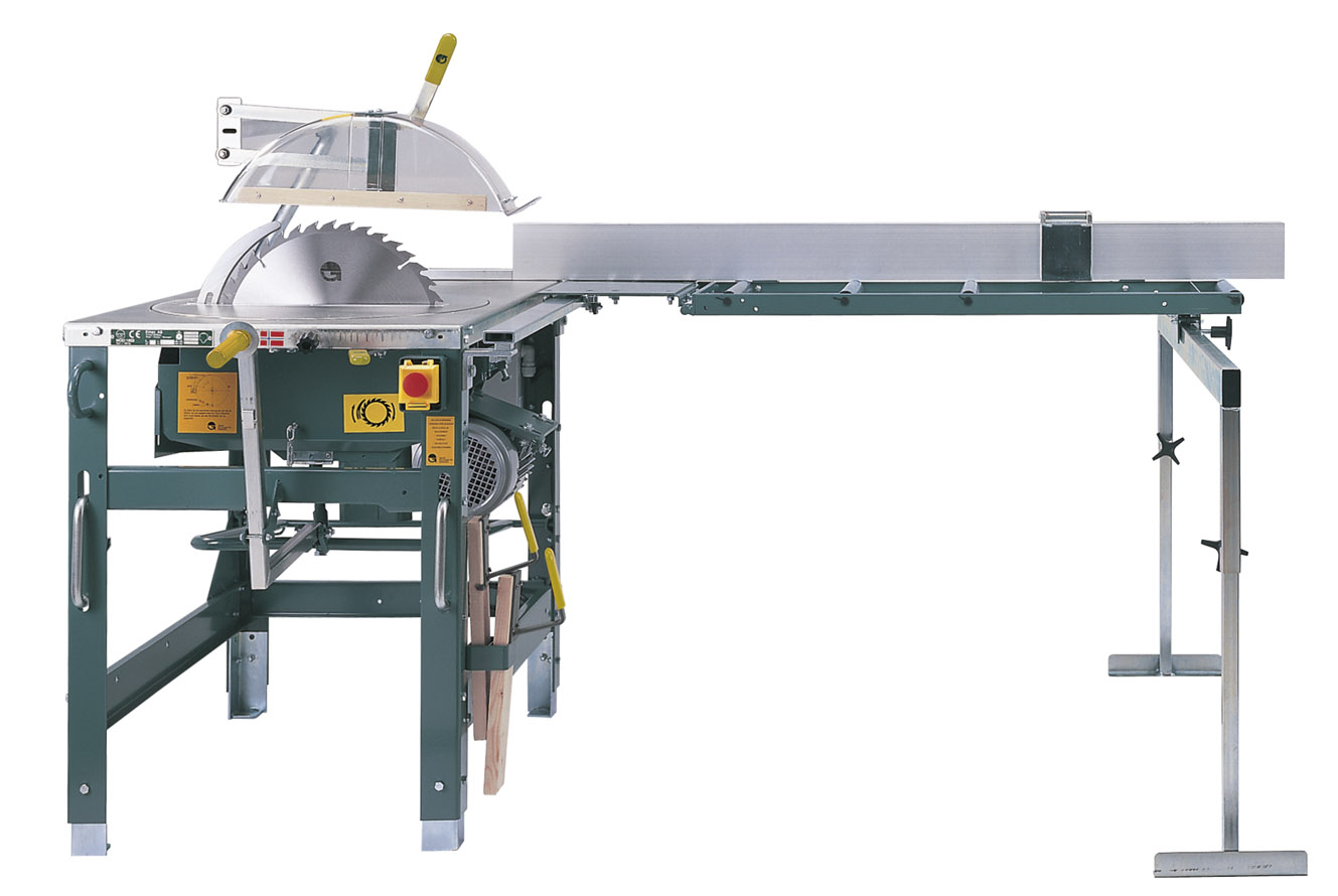 Gjerde 90043 1603-NO Construction saw 3.6 kW 400 Volt + 2nd Socket 2000 mm + input table incl. stop scale + mechanical brake