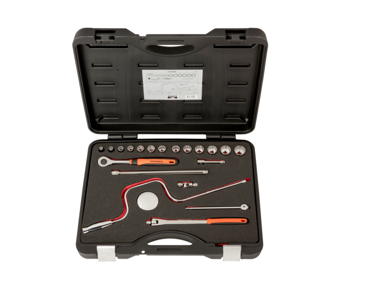 Bahco A7535DZE Socket set 3/8" 21 parts, inch sizes