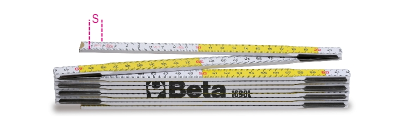 Beta 016900200 1690L/2-Wood folding ruler 2 m