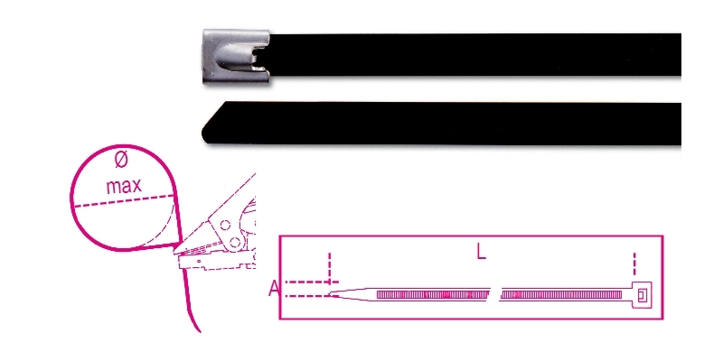 Beta BMSC6845 Self-locking stainless steel cable tie 4.6 A mm