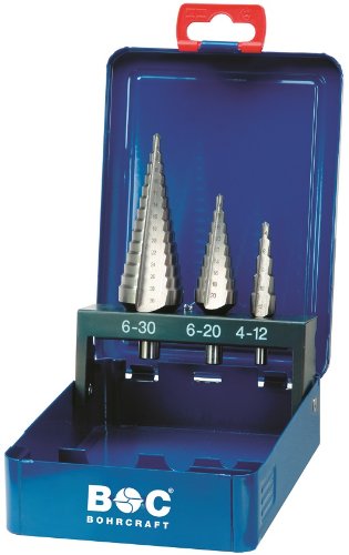 Bohrcraft 17601410003 Stairway drill bit set HSS 3-piece DIN 335 Gr. 1 - 2A - 3A