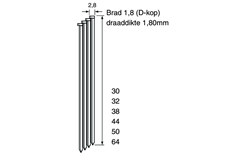 Dutack 5150011 DA18 Brad D-Cup galvanised 32mm 4000 pcs