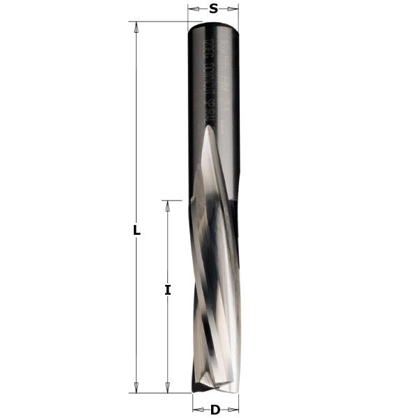 CMT 194.160.12 Spiral cutter solid carbide 16mm, shank 16mm left