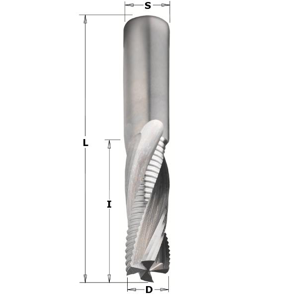 CMT 197.201.11 Spiral cutter and Roughing spiral cutter combi 20mm, shank 20mm