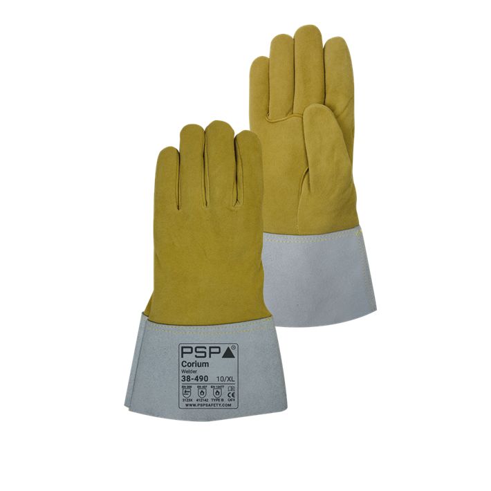 PSP 2.03.38.490.10 38-490 TIG Welding Gloves Deer Split Leather Pair Size 10