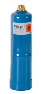 Sievert 200019 Gas bottle 340G without tap and hook, filled and refillable