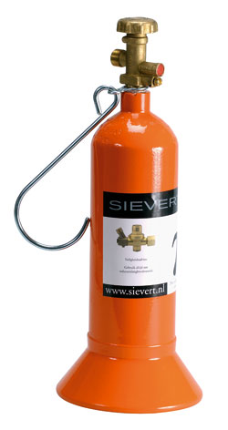 Sievert 200417 Orange cylinder with seam and base 0.42 kg, empty