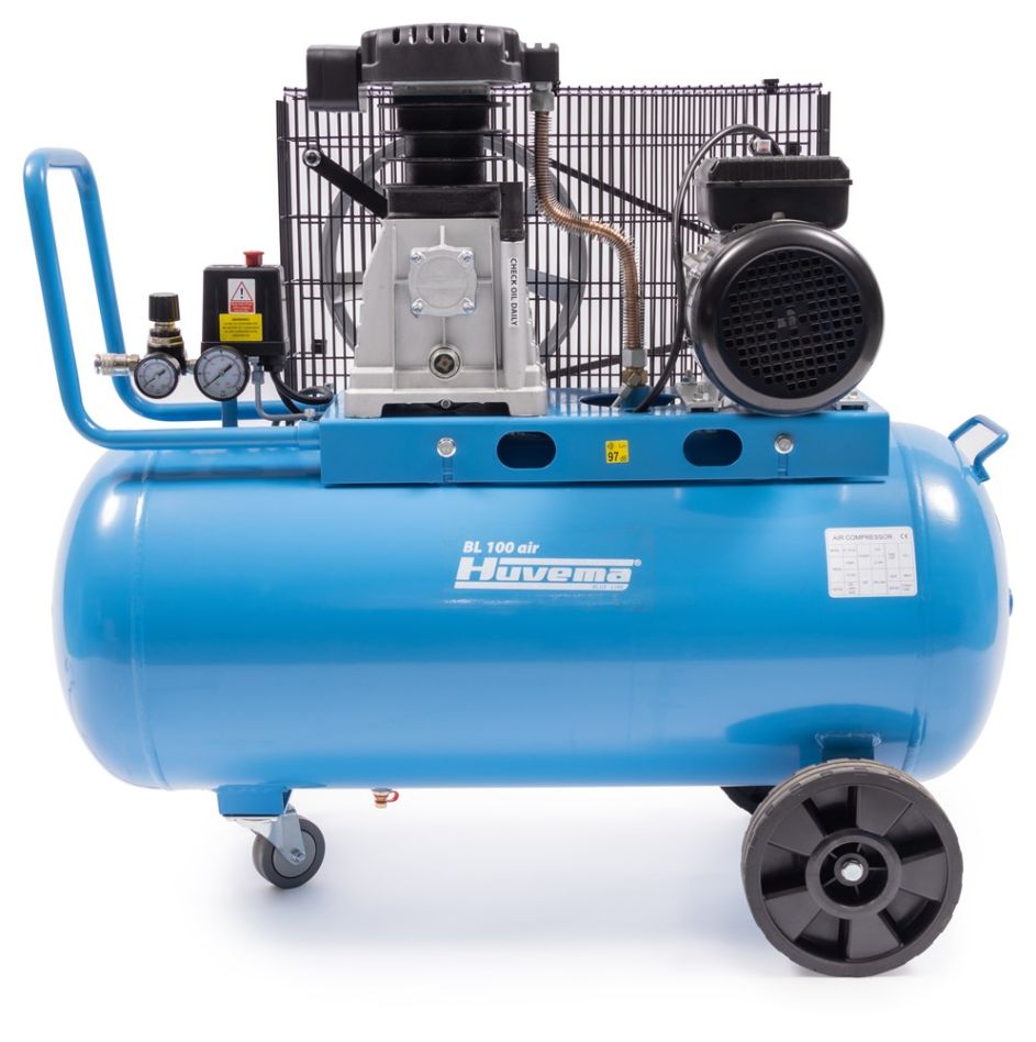 Huvema 21663 V-belt driven oil lubricated air compressor 100 liters