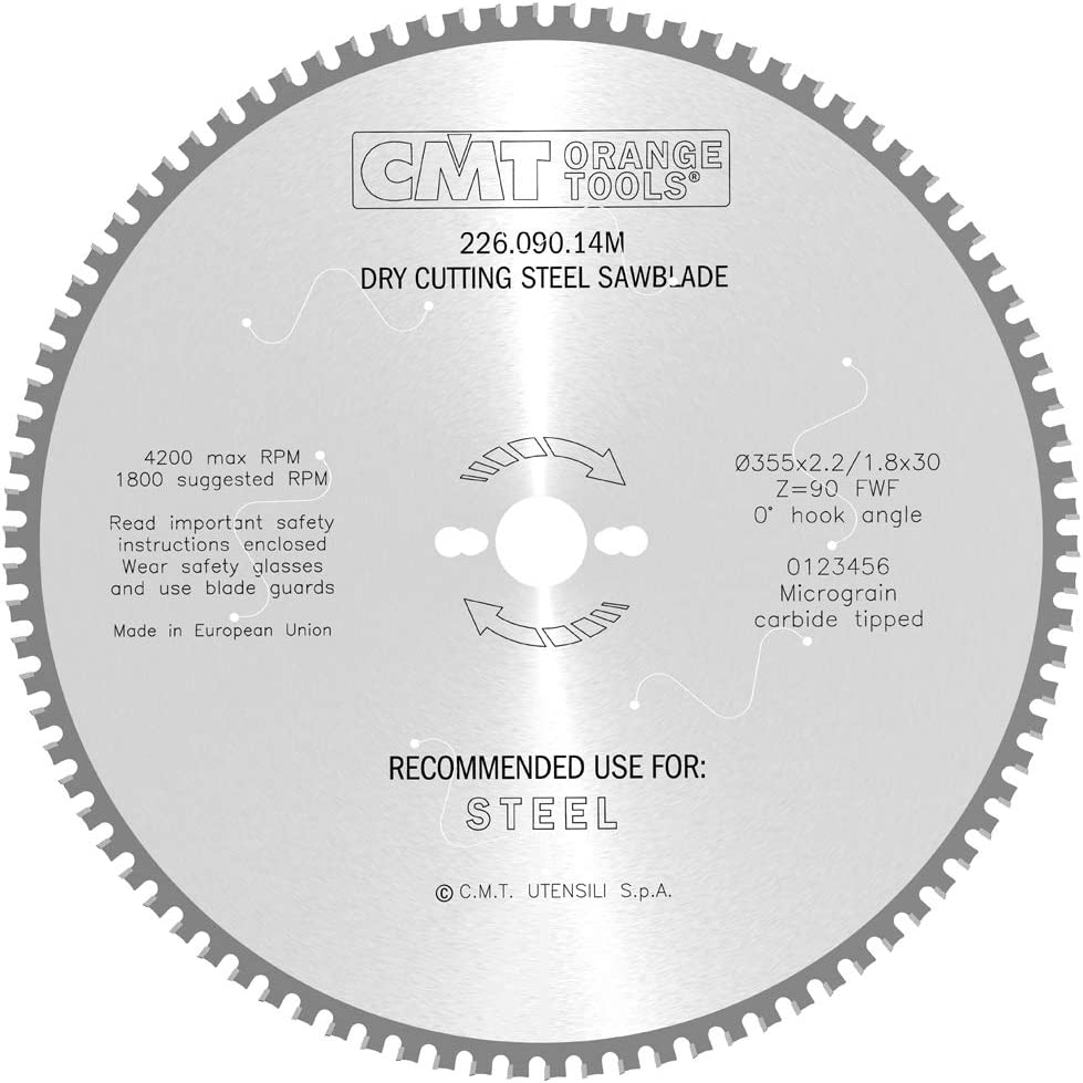 CMT 226.090.14M Mega circular saw for metal and hard materials 355 x 30 x 90T