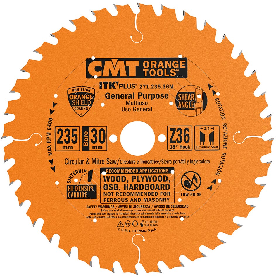 CMT 271.235.36M Ultra thin carving saw Blade blade with saw Blade stop 235 x 30 x 36T