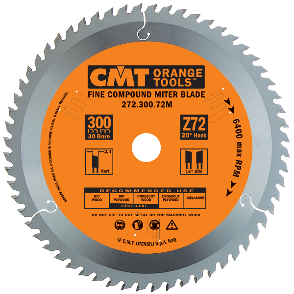 CMT 272.165.36M Ultra thin Mitre saw blade toothing left/right 165 x 30 x 36T