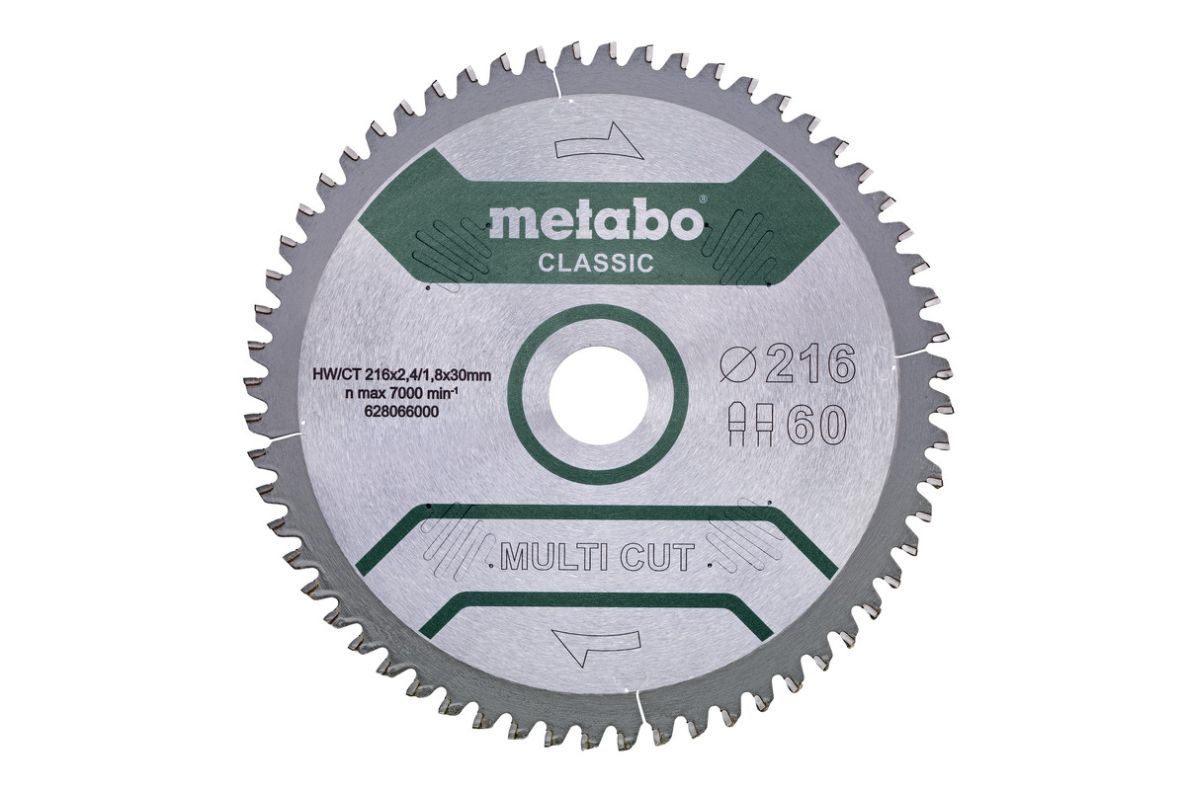 Metabo Accessories 628655000 Circular saw blade Multi Cut Classic 216x30 60FZ/TZ 5°neg /B