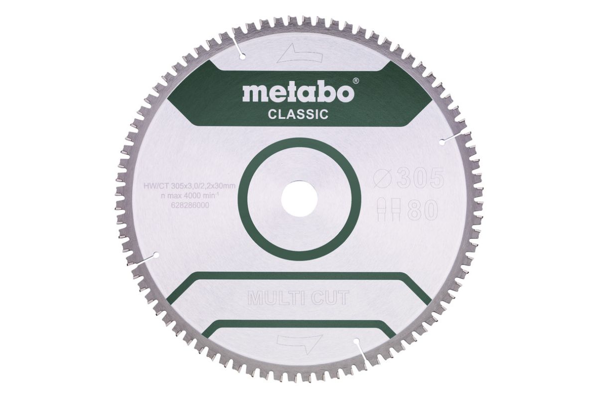 Metabo Accessories 628286000 Circular saw blade Multi Cut Classic 305x30 80 FZ/TZ 5°neg