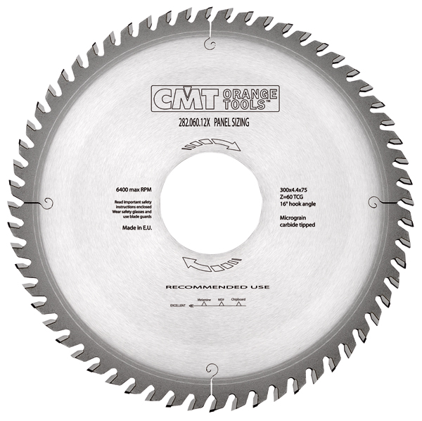 CMT 282.072.16U Carving saw with chip limiter 400 x 60 x 72T