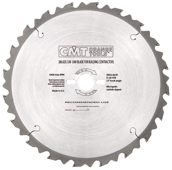 CMT 286.040.24M Construction saw blade (nail in wood) 600 x 30 x 40T
