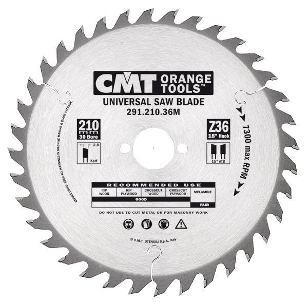 CMT 291.235.36M HM saw blade for cutting-off/shaving 235 x 30 x 36T
