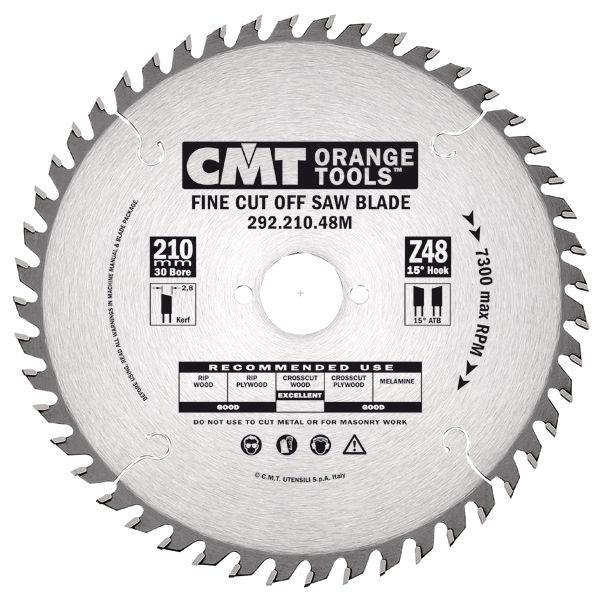 CMT 292.216.80M HM saw blade fine tooth 216 x 30 x 80T
