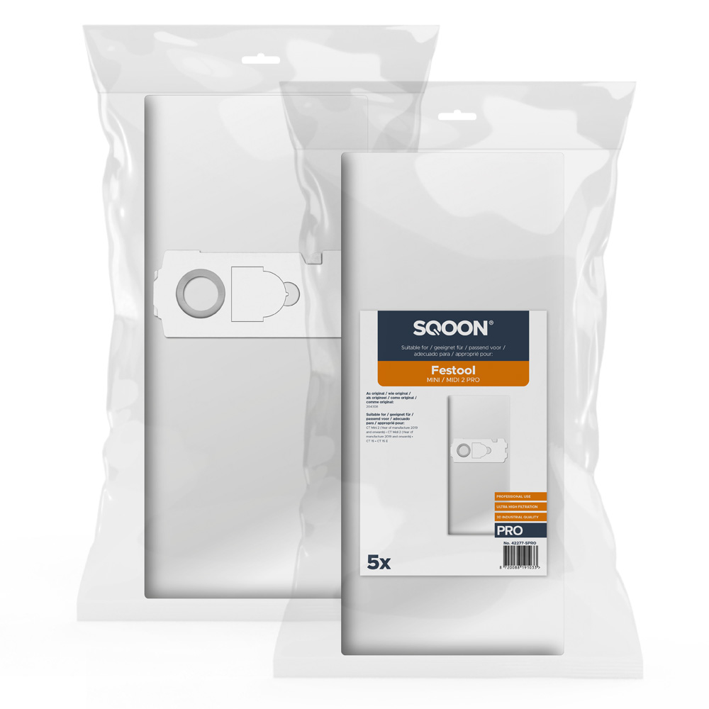 SQOON 42277-5PRO Dust bag Festool MINI / MIDI 2 PRO 5 pieces