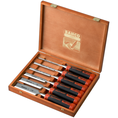 Bahco 434-S6-EUR ERGO Splitproof chisel set  in wooden box, 6 parts