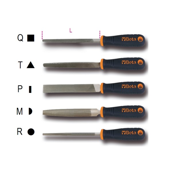 Beta 017190193 1719BMD6/T steel file, triangular with handle 150 mm