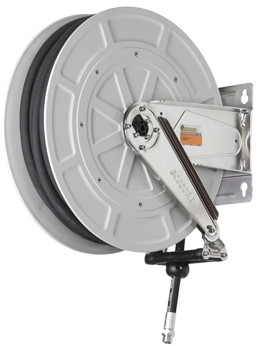 Ecodora 4532/31 Wall hose reel abs - Inox 25M (Air /Water 100°C) - 200Bar - Hose 3/8"