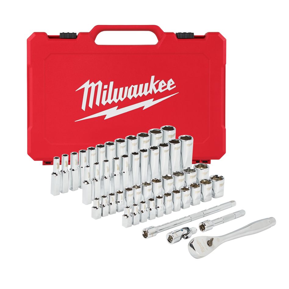 Milwaukee Accessories 4932464944 1/4" Ratchet and Socket Set -Metric - 50 pieces