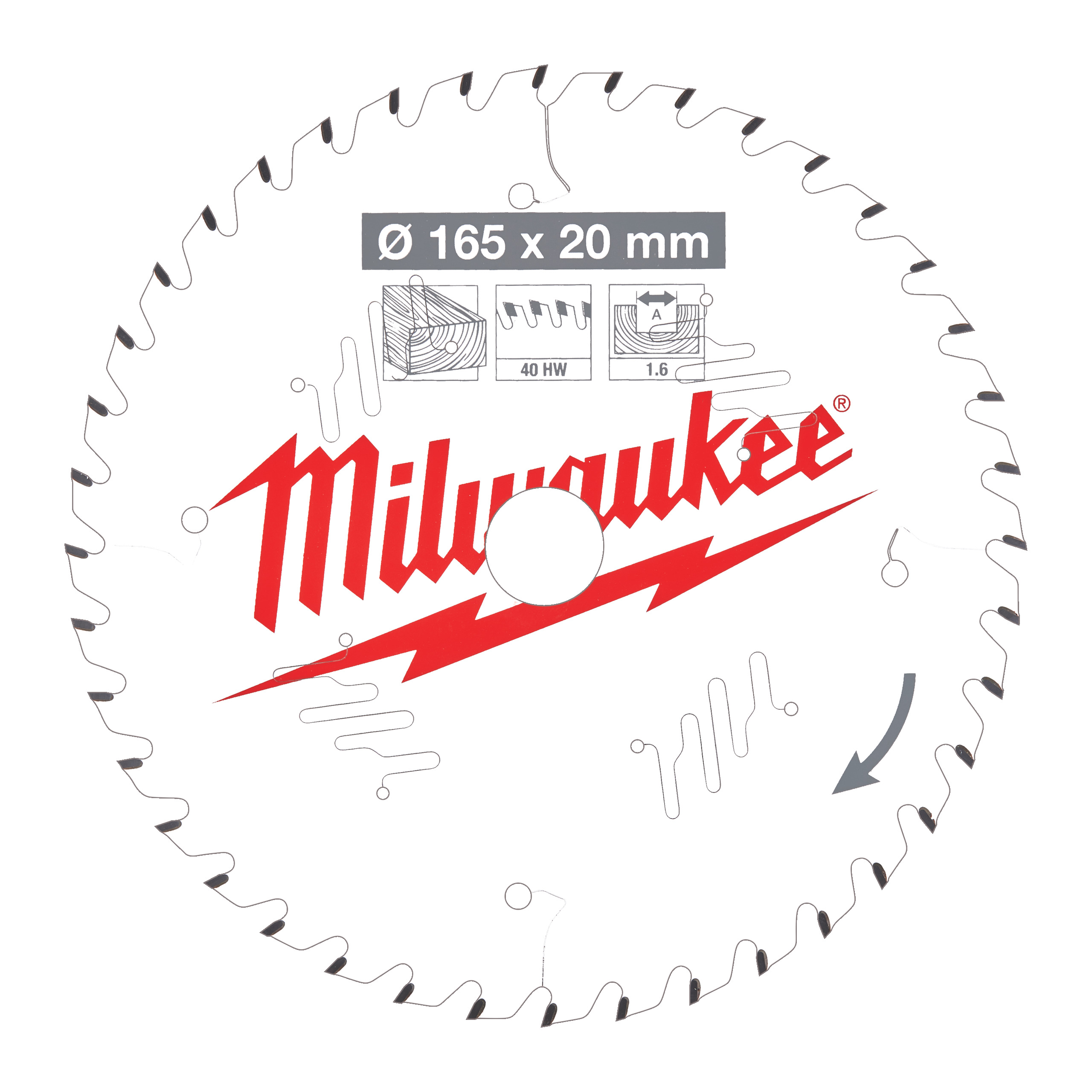 Milwaukee Accessories 4932471932 Circular saw blade P W 165x20x1.6x40ATB