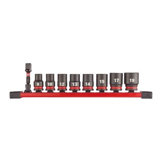 Milwaukee Accessories 4932480454 ⅜ SHOCKWAVE™ IMPACT DUTY Socket Wrench Set Standard 9 Piece