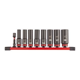 Milwaukee Accessories 4932480455 Milwaukee  ⅜ SHOCKWAVE™ IMPACT DUTY Socket Wrench Set Long 9-piece