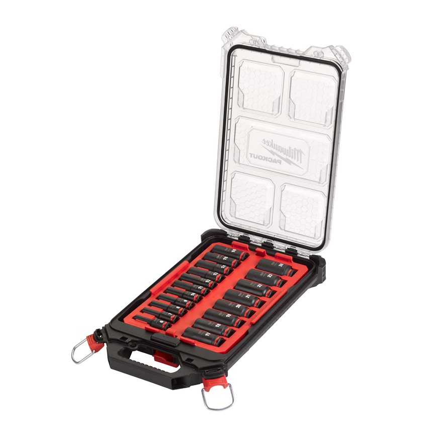 Milwaukee Accessories 4932480946 3/8" Packout SHOCKWAVE™ IMPACT DUTY Socket Set 19-piece