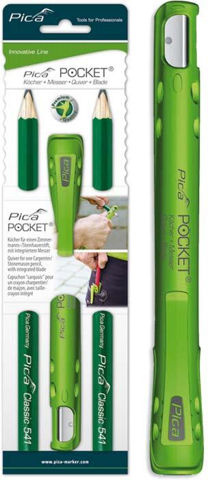 Pica PI50502 Pocket 505/02 - 2 pcs Pica 541/24 stone pencil + holder with integrated sharpener