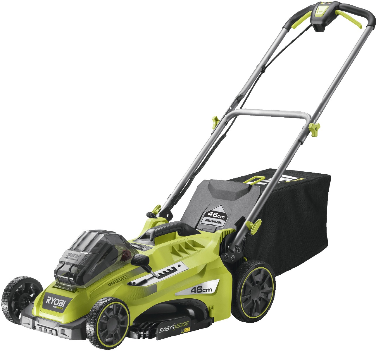 Ryobi 5133005484 RLM36X46H50PG Accu lawn mower 46 cm 36 Volt 5.0 AH Li-ion