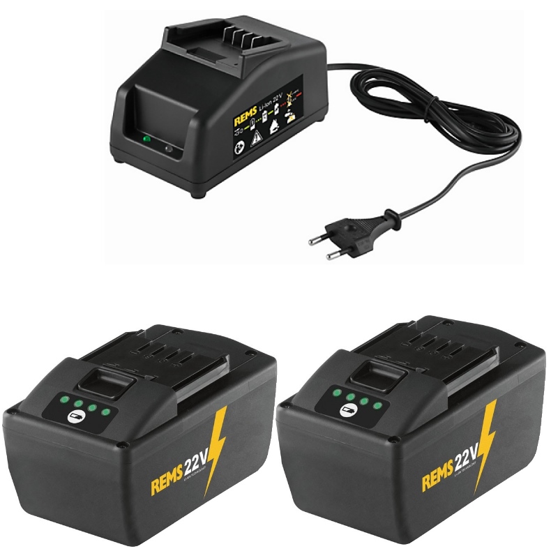 Rems 571592 R220 571592 Power-Pack 22V 9.0Ah Li-Ion 2 x batterie + chargeur