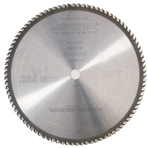 Jepson 600570NSF Tungsten carbide saw blade 355 mm 90T for stainless steel with extended service life
