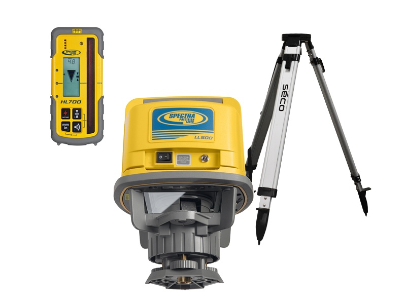 Spectra Physics 601827 LL500 construction laser (rechargeable) receiver HL700 tripod