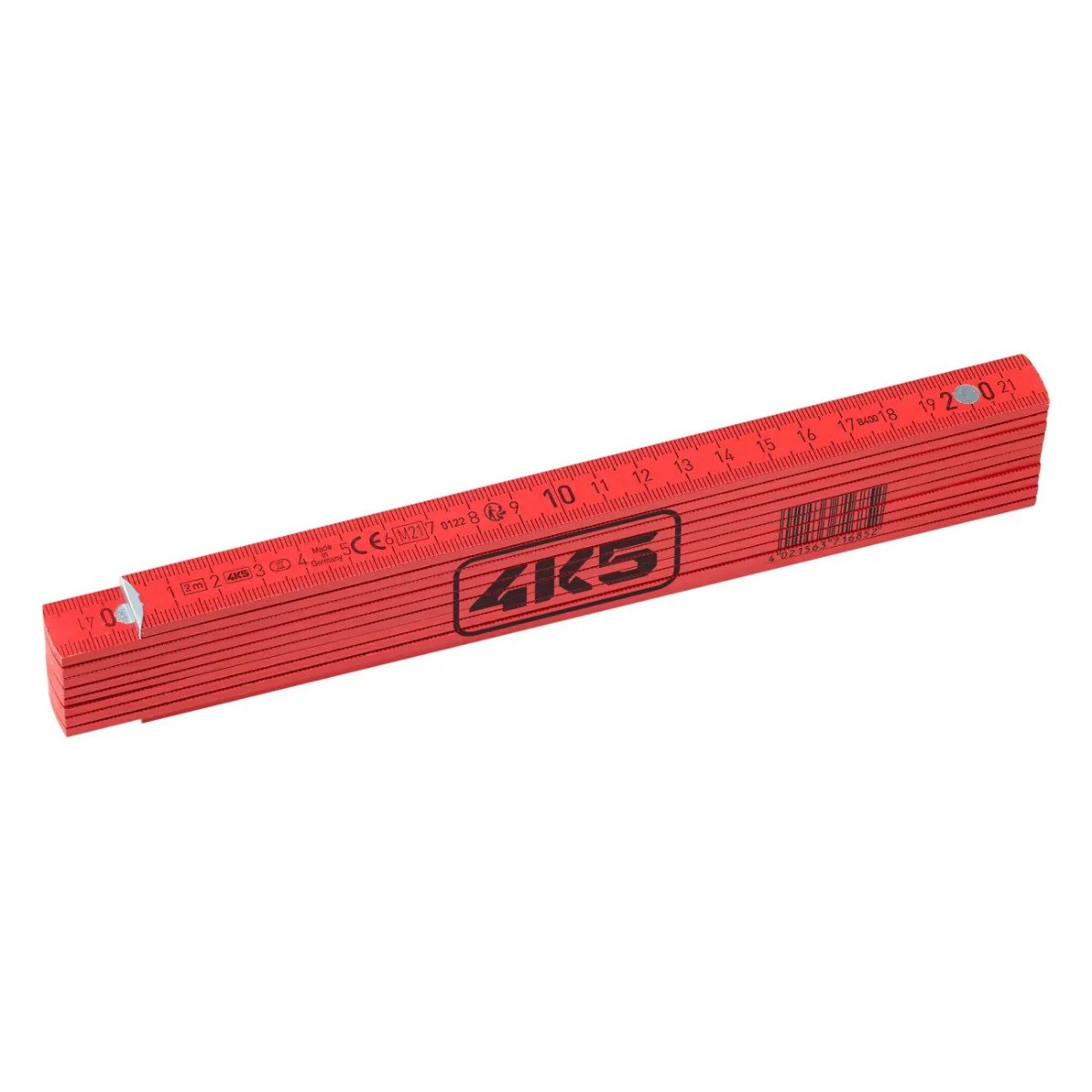 4K5 606.101-2 FR2R Folding rule 2 meters with integrated protractor