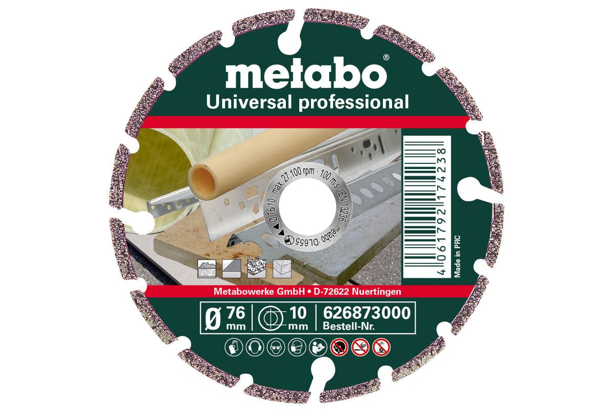 Metabo Accessories 626873000 Diamond Cut-off wheel professional, UP 76 x 1,2/2,2 x 10 mm